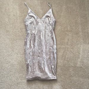 ASTR the label champagne velvet dress